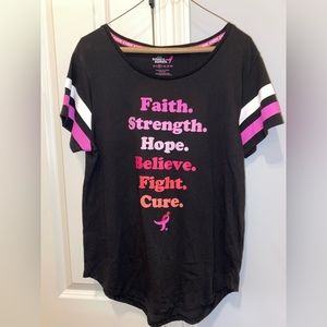 Breast Cancer Awareness T Shirt Medium Black